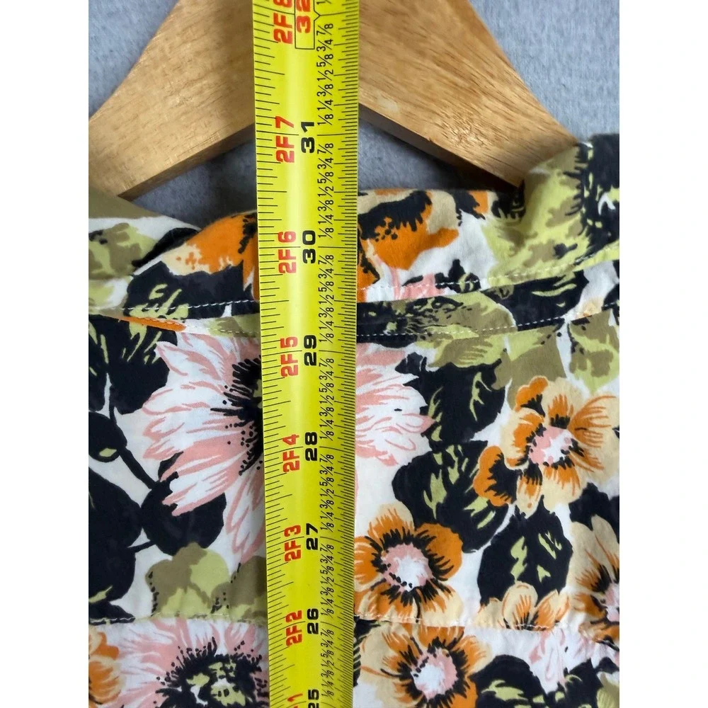 Levis Mens XXL Relaxed Fit Floral Button Up Shirt Orange Olive Short sleeve